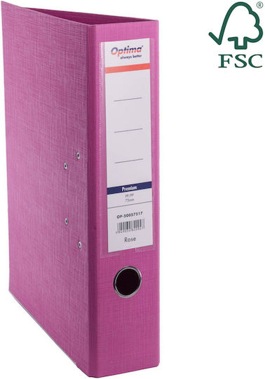 Optima Clasic & Premium A4 Klemmbrett Laminierter Pp Pp Metallkante 75 Mm Optima Premium Rosa