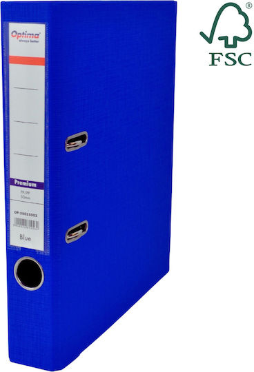 Optima Clasic & Premium A4 Lever Arch File Laminated Pp Pp Metal Edge 75 Mm Optima Premium Blue