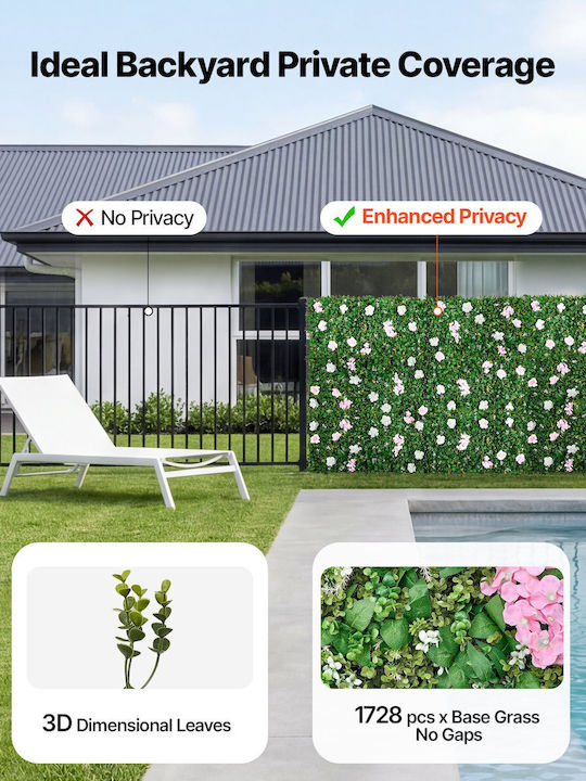 Vevor Luxury Artificial Flower Wall 2 Pieces 61 X 243.8 Cm Pet Friendly Rzzwqpjspjs3f1m0a001v0