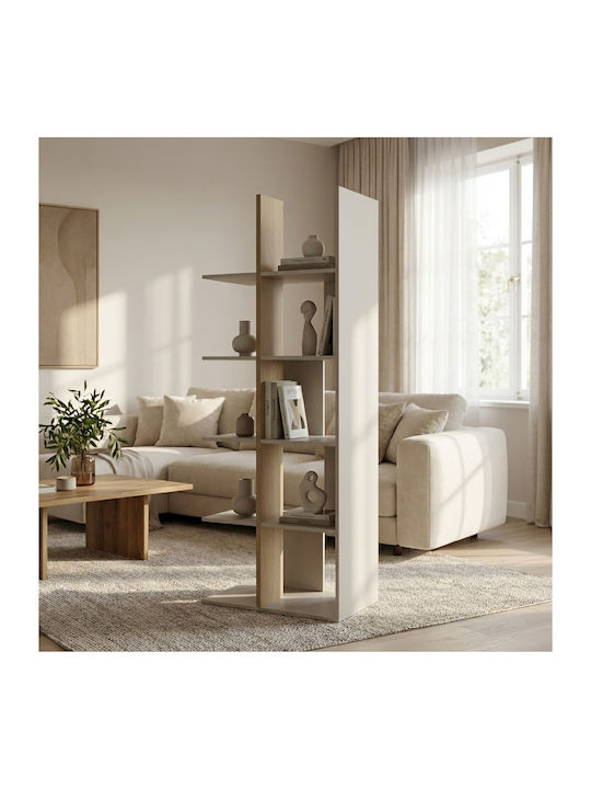 Solena Βιβλιοθήκη Δαπέδου Ξύλινη Γκρι 68x40x182cm Solena Βιβλιοθήκη Δαπέδου Ξύλινη Γκρι 68x40x182cm