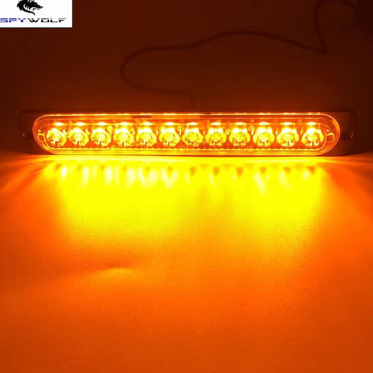 Spywolf First-class Led Strobe LKW-Volumenleuchten Farbe Gelb 12led 12/24v 6000lm 2 Stück Tc-325