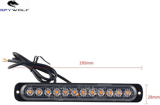 Spywolf First-Class Led Strobe Volume Light Red-Blue 12led 12/24v 6000lm 10 Pieces Tc-335