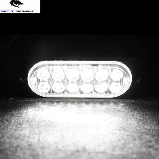 First-Class Led Strobe Volume Light White 12led 12/24v 6000lm 4 Pieces Tc-355