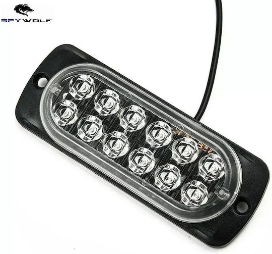 First-class Led Strobe Φαναράκι Όγκου Κόκκινο 12led 12/24v 6000lm 4 Τεμάχια Tc-349