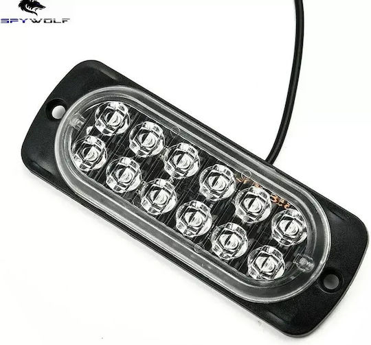 First-Class Led Strobe Volume Light Blue 12led 12/24v 6000lm 4 Pieces Tc-343
