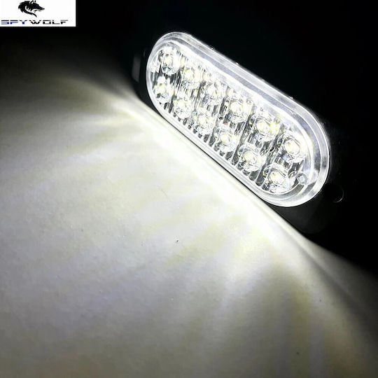 Primă Clasă Led Stroboscop Lumini De Volum Alb 12led 12/24v 6000lm 6 Bucăți Tc-356
