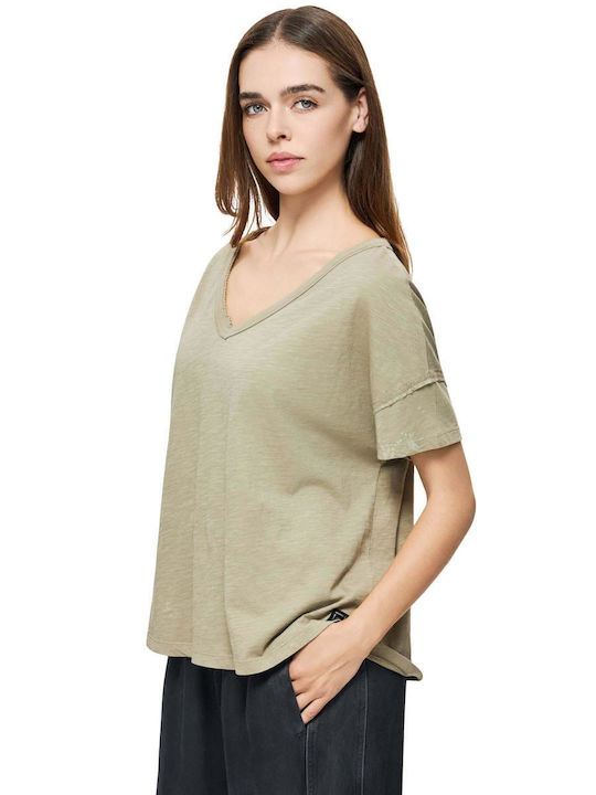 Γυναικείο Oversized T-shirt Μπεζ