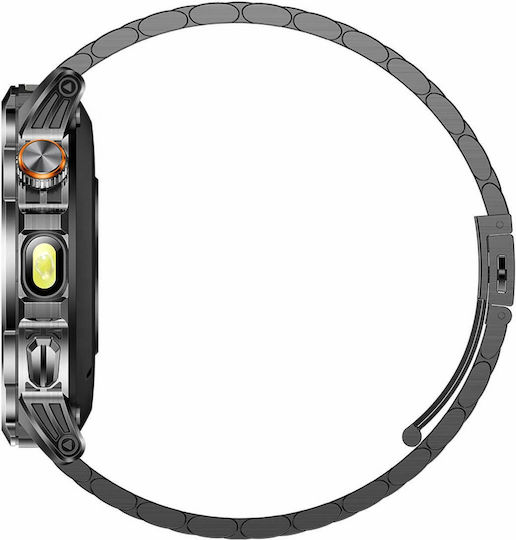 Microwear AK95 Smartwatch with Heart Rate Monitor Silver Steel