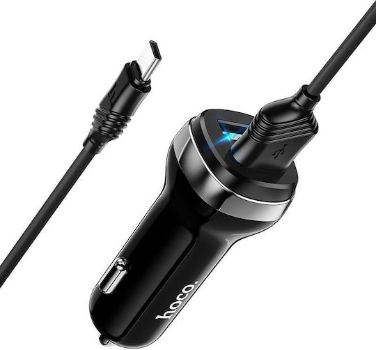 Hoco Z40 Superior Handy-Autoladegerät 2.4A mit 2xUSB-A und Lightning Kabel Weiß