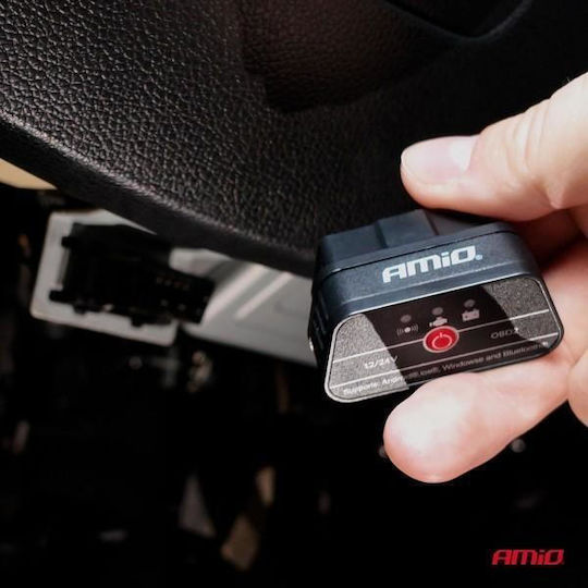 Amio Διαγνωστικό Αυτοκινήτου Obd 2 Τύπου Elm327 Bluetooth Pic25k80 Τάση Λειτουργίας 12v Ασύρματη Σύνδεση Επιβατικά Αυτοκίνητα 1 Τεμ 04731/am Amio 04731/am