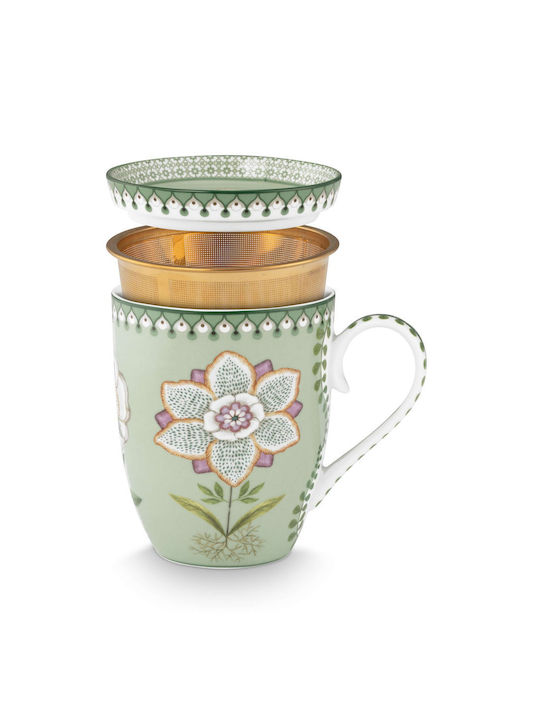 PiP Studio Lily & Lotus Κούπα Κεραμική Πράσινη 365ml