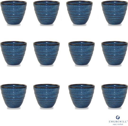 Churchill 1795 Stonecast Serving Bowl for Dip Round Porcelain Blue with Diameter 5.9cm 12 Pieces
