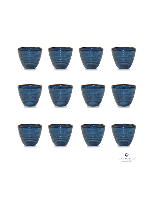 Churchill 1795 Stonecast Round Blue Porcelain Dip Serving Bowl Diameter 7cm 12 Pieces