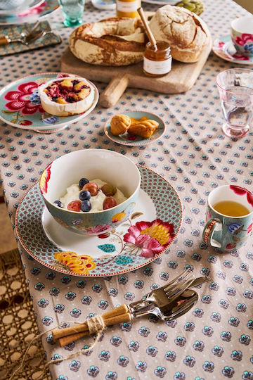 PiP Studio Blooming Tales Shallow Porcelain Multicolour Plate 26.5cm