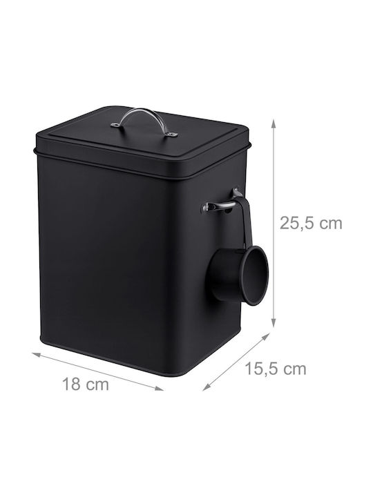 Relaxdays Coffee Jar with Lid Metallic Black