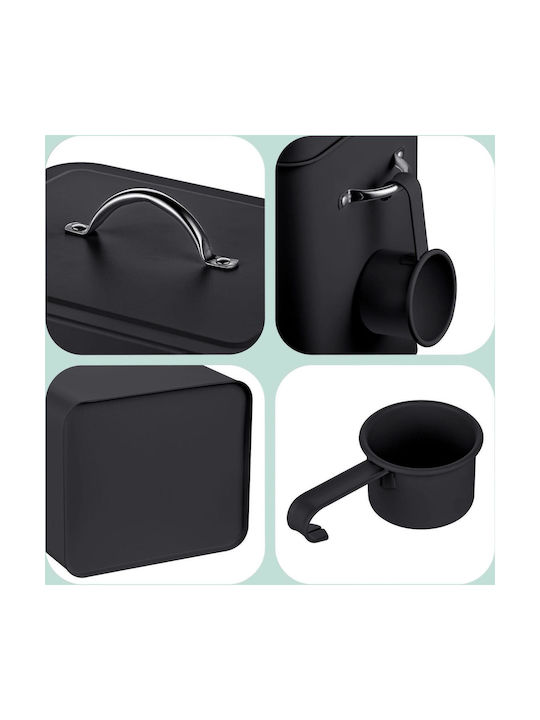 Relaxdays Coffee Jar with Lid Metallic Black