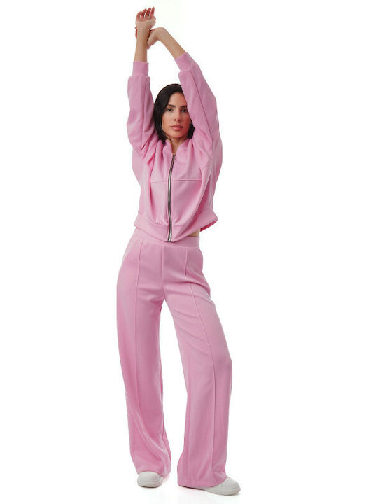 Rosa Set Damenhosen Jacke