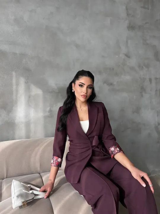 Women's Set with High Rise Floral Trousers
