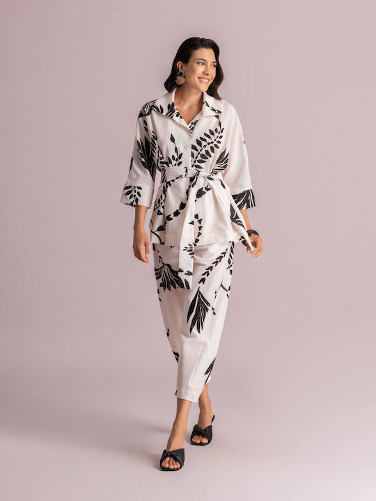 Women's Fabric Trousers in Straight Leg Multi