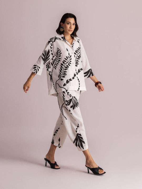 Women's Fabric Trousers in Straight Leg Multi