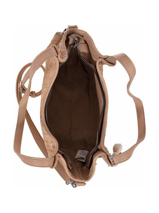 Rattanstasche Damen Schulter Tabak
