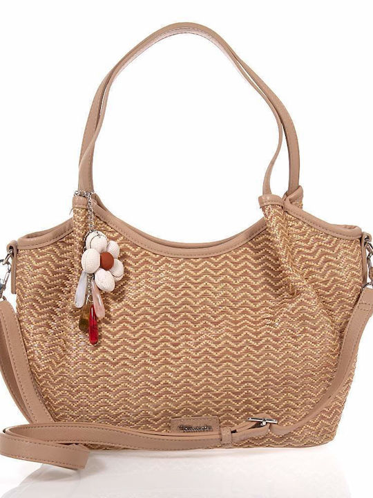 Rattanstasche Damen Schulter Tabak