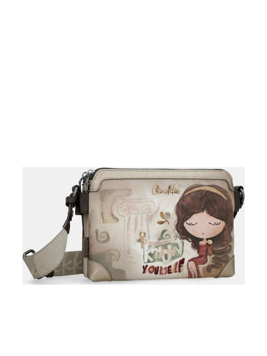 Damen Stoff Schulter Tasche Mehrfarbig