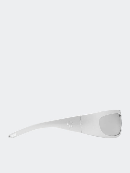 Chpo Unisex Sunglasses With Silver Frame And Silver Mirror Lens