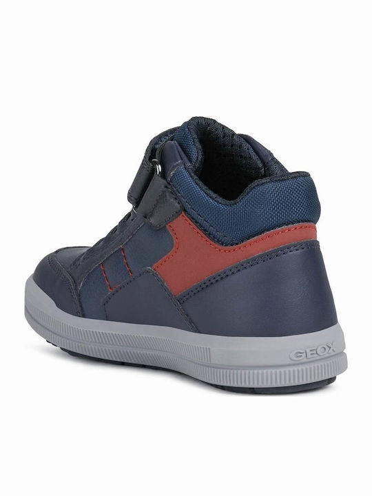 Arzach Boy Παιδικά Sneakers High Ανατομικά με Σκρατς Navy Μπλε