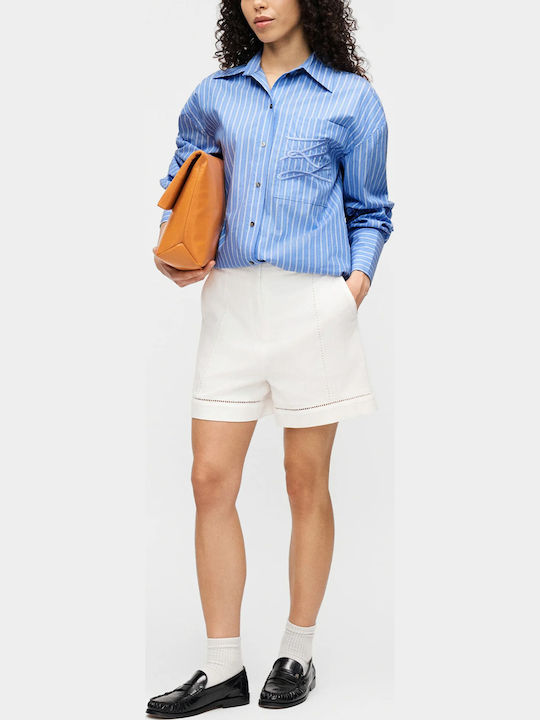 Long Sleeve Women's Shirt Classic Blue Stripe Striped