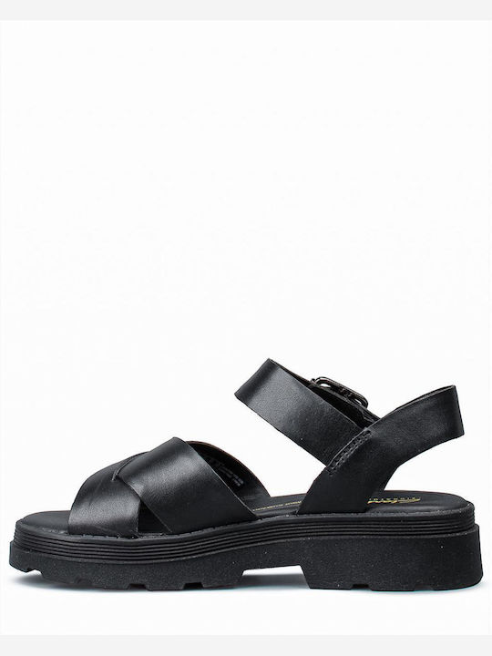 Flache Sandalen für Damen Schwarz