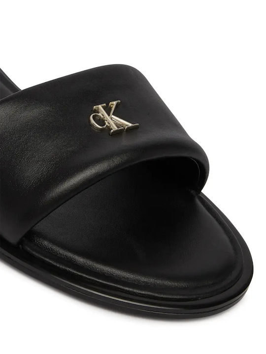 Leather Women's Flat Sandals Black Regular Fit