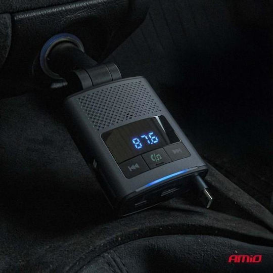 AMiO Transmițător FM Auto cu Type-C / USB / Bluetooth