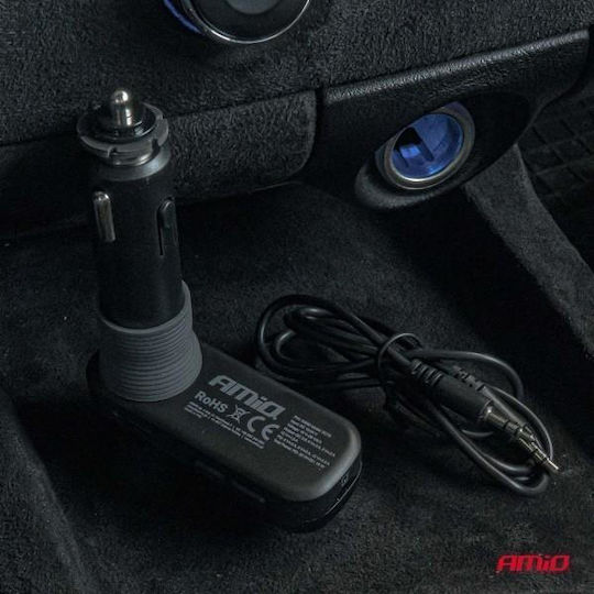 AMiO FM Transmitter Αυτοκινήτου με MicroSD / Type-C / Bluetooth / USB