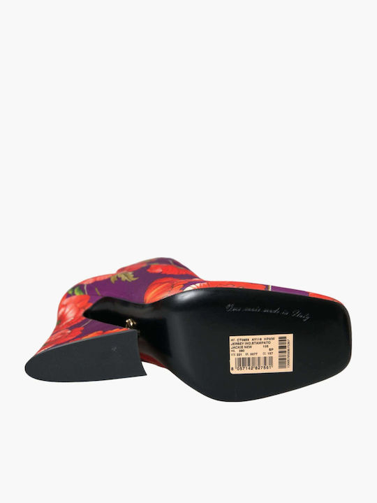 Leder Damen Stiefeletten Knöchel Lila