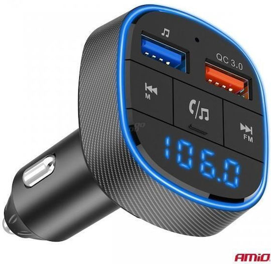 AMiO Car FM Transmitter with USB Bluetooth