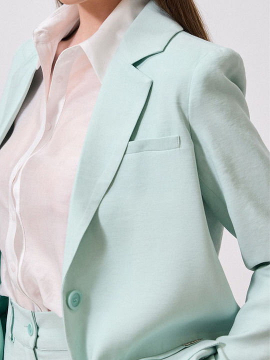 Enzzo Enzzo Damen Blazer Mit Pailletten Mint