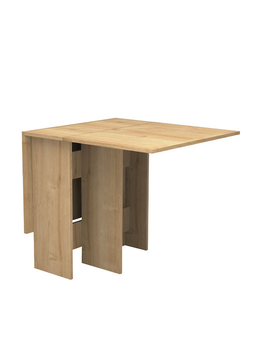 Pepe Extendable Collapsible Wooden Natural Beech Dining Room Table 28(+56)x77x75cm