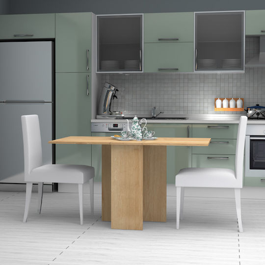Pepe Extendable Collapsible Wooden Natural Beech Dining Room Table 28(+56)x77x75cm