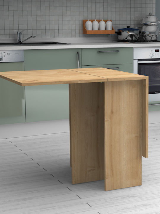 Pepe Extendable Collapsible Wooden Natural Beech Dining Room Table 28(+56)x77x75cm