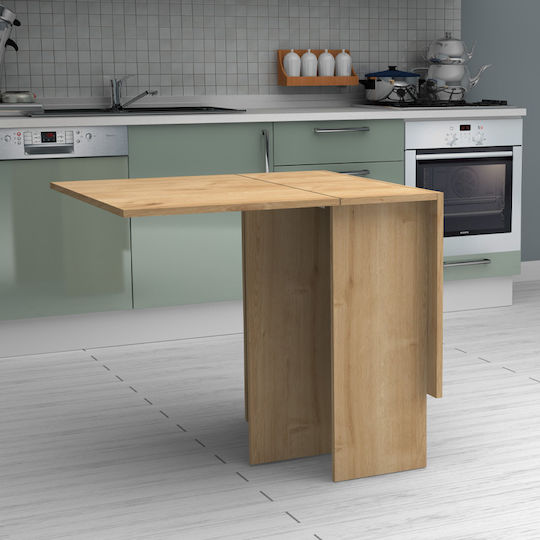 Pepe Extendable Collapsible Wooden Natural Beech Dining Room Table 28(+56)x77x75cm