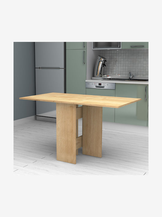 Pepe Extendable Collapsible Wooden Natural Beech Dining Room Table 28(+56)x77x75cm