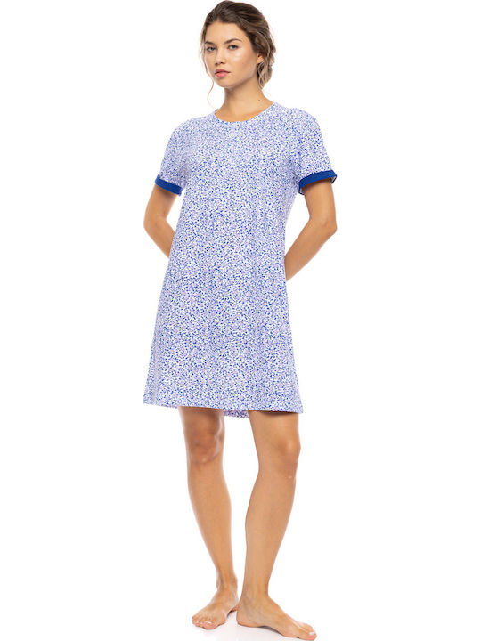 Pink Label Pink Label Sommer Damen Nachthemd Blau