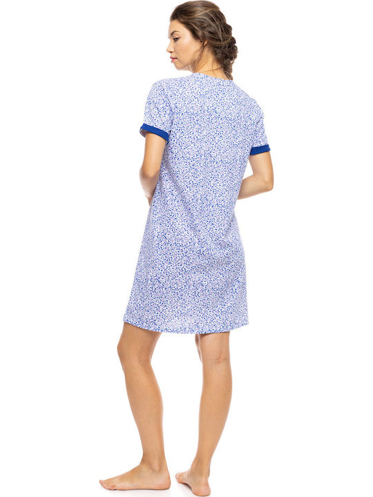 Pink Label Pink Label Sommer Damen Nachthemd Blau