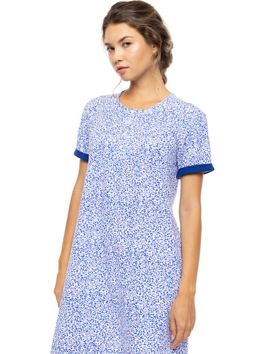 Pink Label Pink Label Sommer Damen Nachthemd Blau