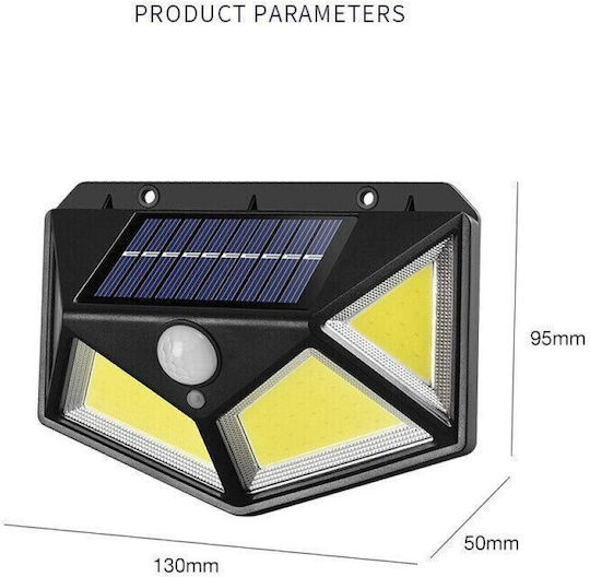 Set of 6 Wall Mounted Solar Lights Cold White 6500K with Motion Sensor and Photocell IP65