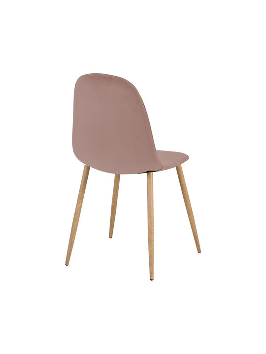 Bella Dining Chair Velvet Dusty Pink 43.5x52x89cm