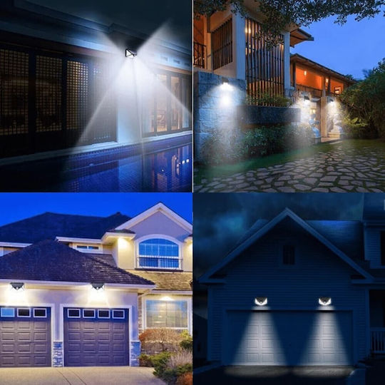 Set of 2 Wall Mounted Solar Lights Cold White 6500K with Motion Sensor and Photocell IP65