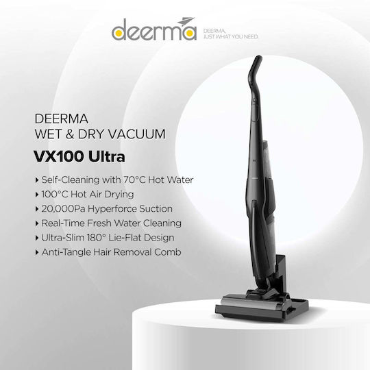 Deerma VX100 Ultra Rechargeable Stick Vacuum 21.6V Black