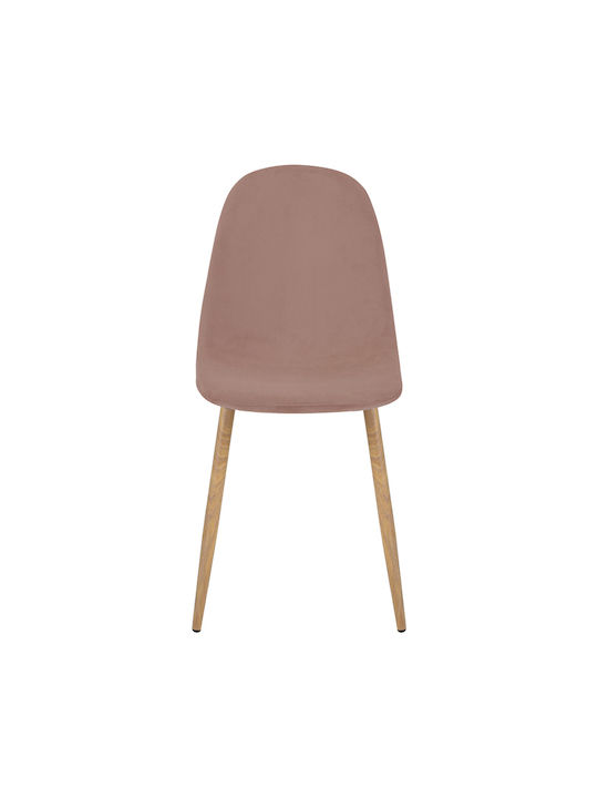 Bella Dining Chairs Velvet Dusty Pink 4pcs 43.5x52x89cm